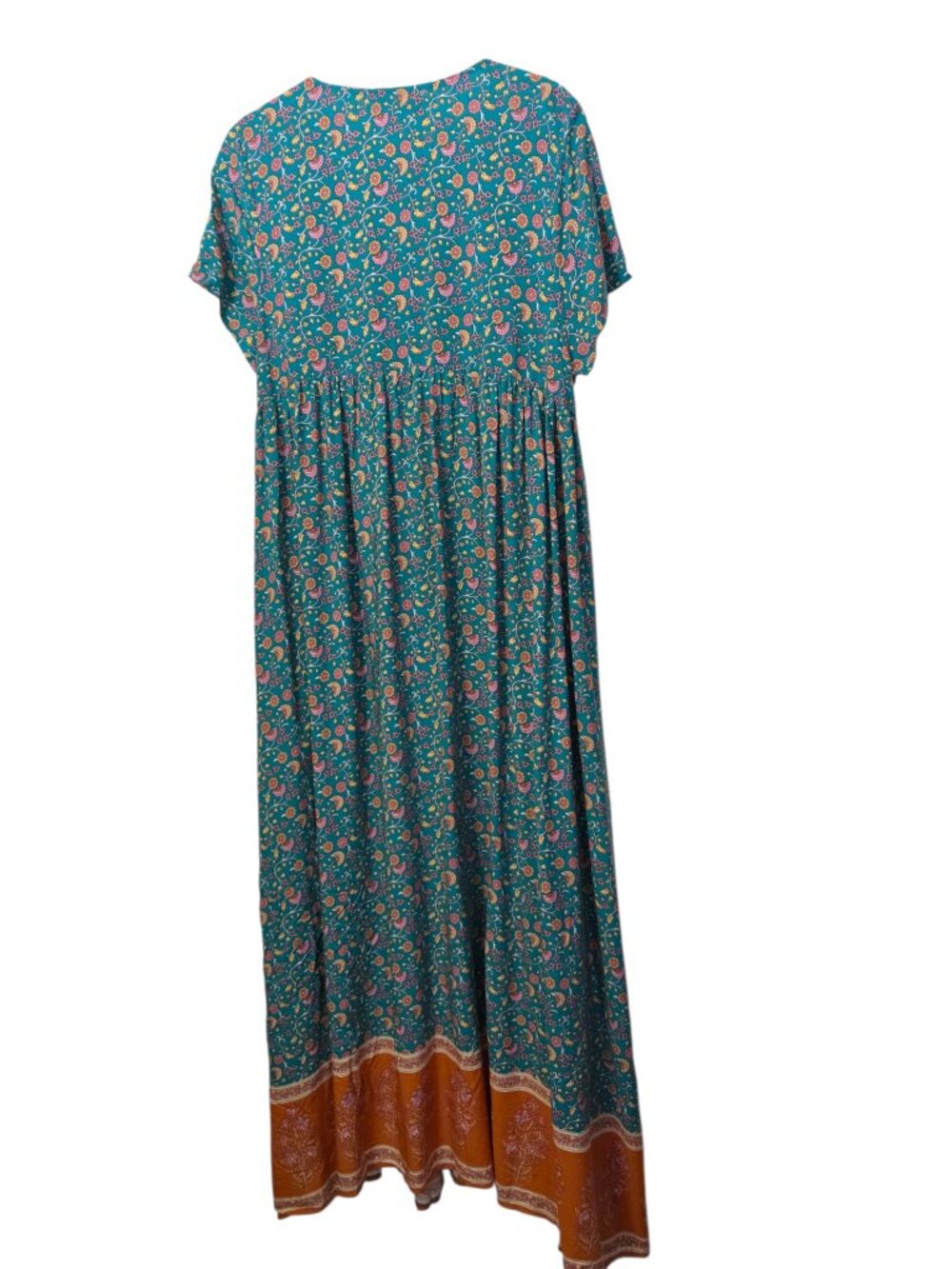 Natural Life Avery Midi Women's Green Floral Cottagecore Prairie Dress Sz L - Picture 2 of 11